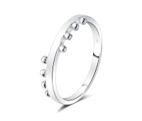 Cute Minimalist Designed Silver Ring NSR-4136